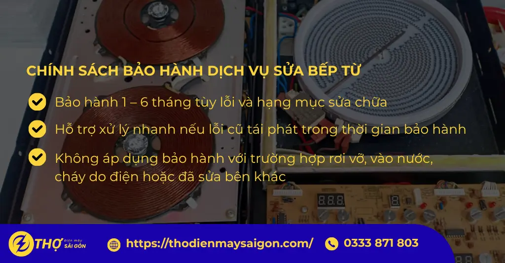 Chính sách bảo hành dịch vụ sửa bếp từ