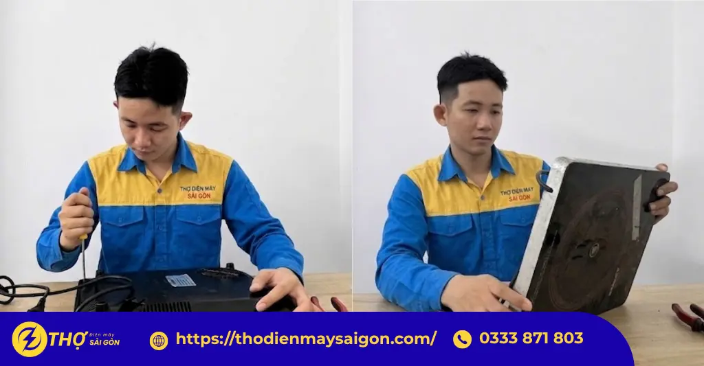 Quy trình sửa bếp từ tại Thợ Điện Máy Sài Gòn