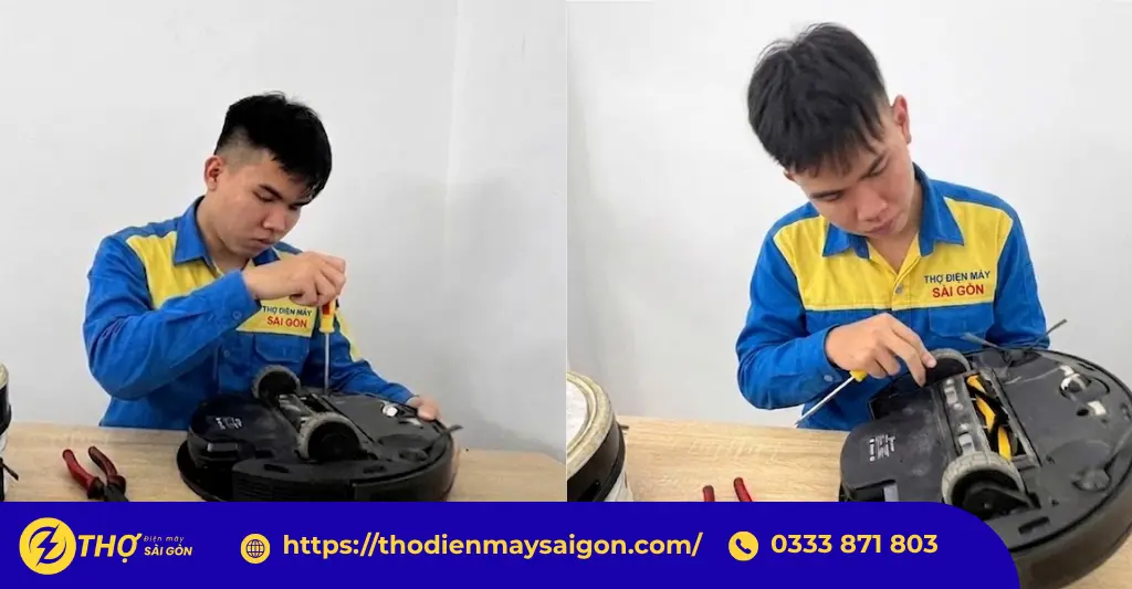 Quy trình sửa robot hút bụi tại Thợ Điện Máy Sài Gòn
