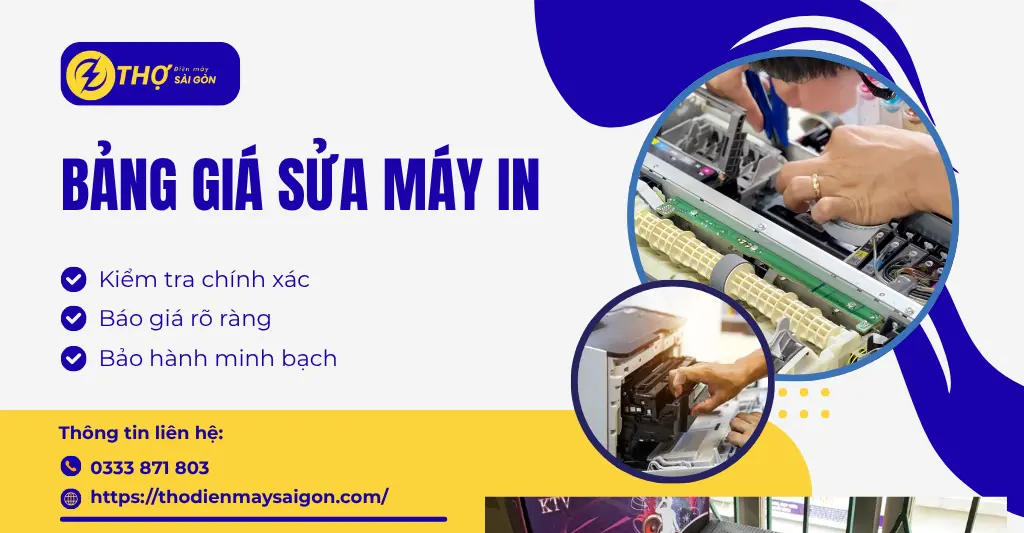 Bảng giá sửa máy in