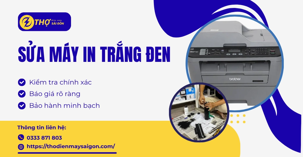 Sửa máy in trắng đen