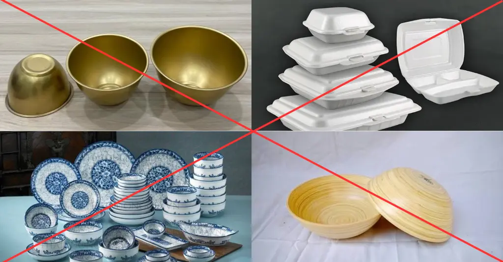 Các loại bát đĩa tuyệt đối không cho vào lò vi sóng