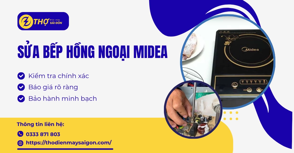 Sửa bếp hồng ngoại Midea