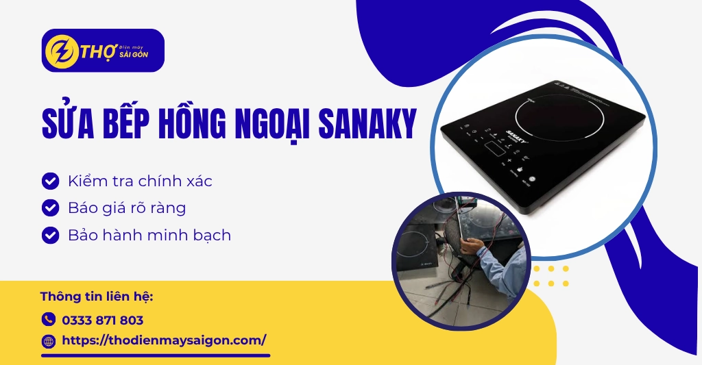 Sửa bếp hồng ngoại Sanaky