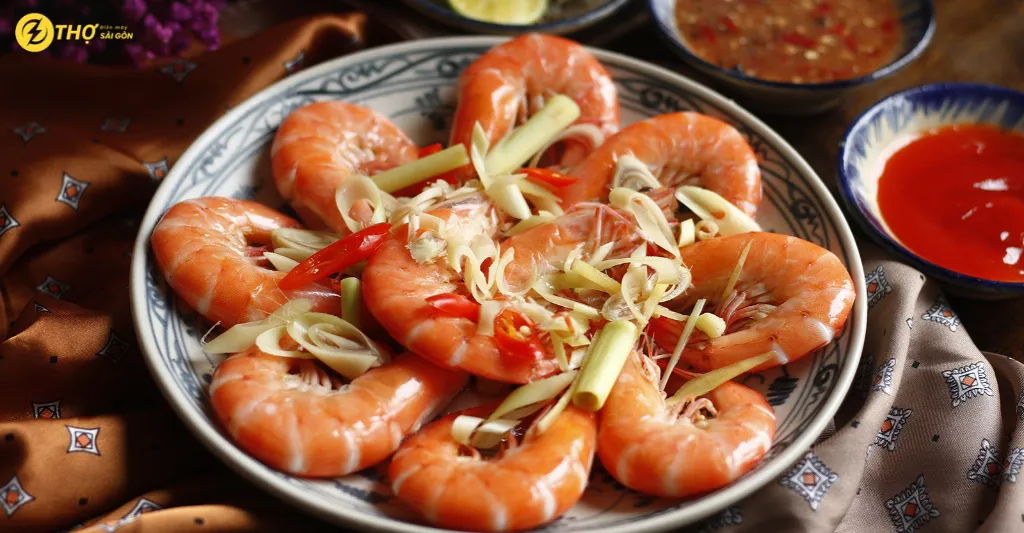 Tôm hấp bia sả